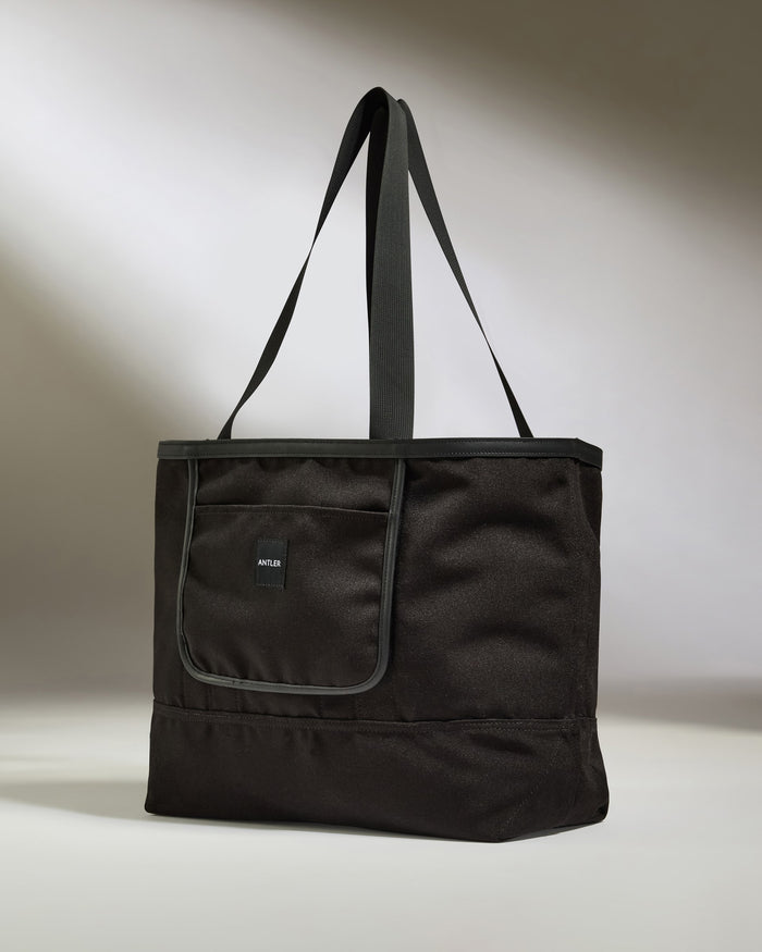 a black bag with a handle