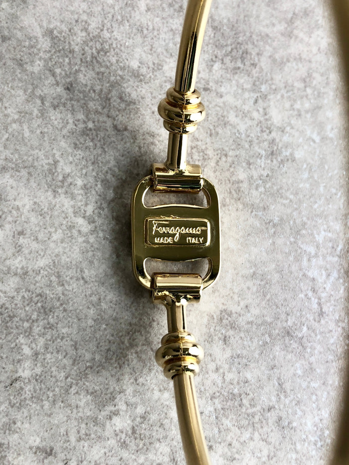 Salvatore Ferragamo Gancini Bangle Gold Vintage fm433f