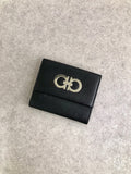 Salvatore Ferragamo Gancini Folded Wallet Black Vintage t57f3r