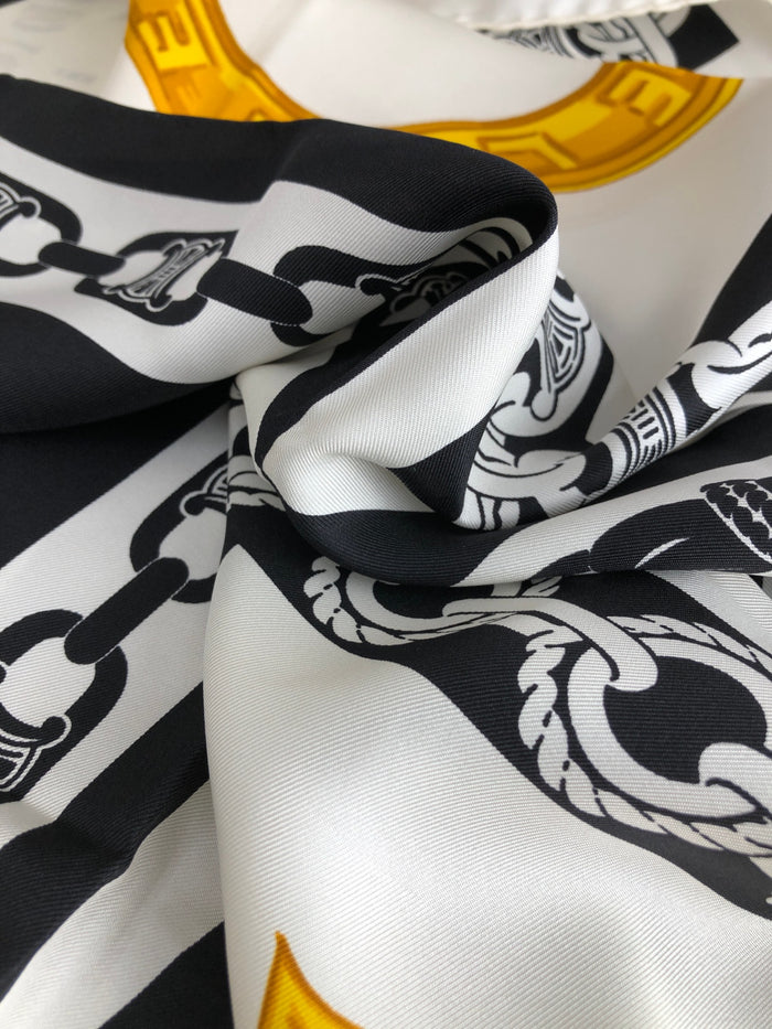 CELINE Scarf Black×White Vintage 3nepaj