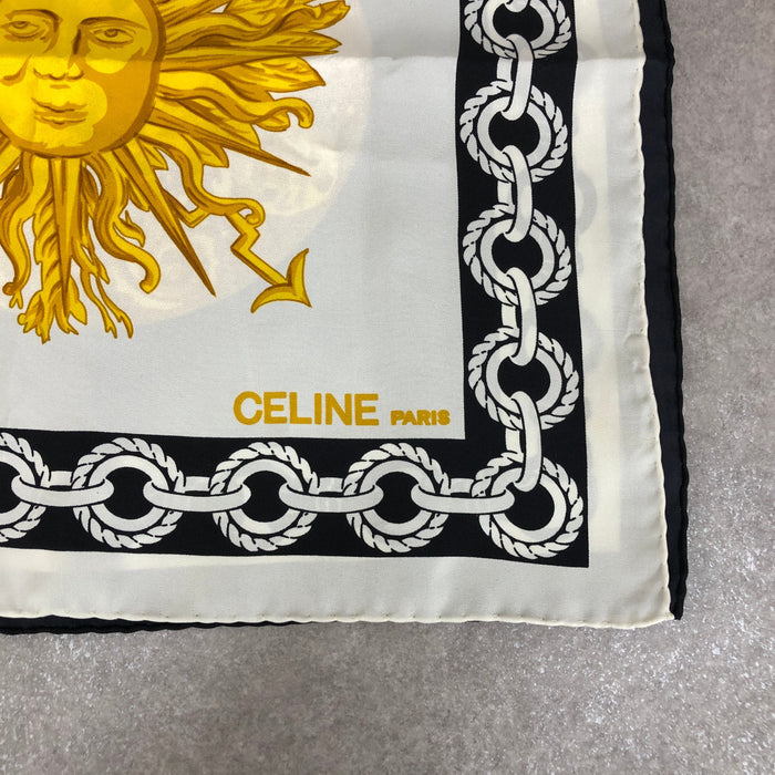 CELINE Scarf Black×White Vintage 3nepaj