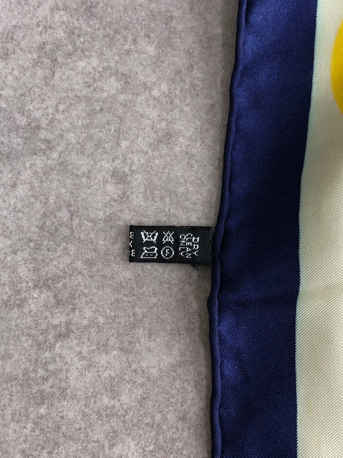 CELINE Silk Scarf yellow×Blue Vintage 244jvi