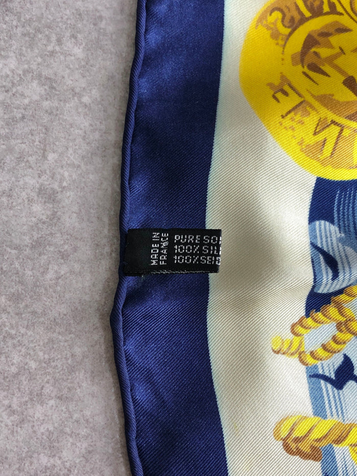 CELINE Silk Scarf yellow×Blue Vintage 244jvi