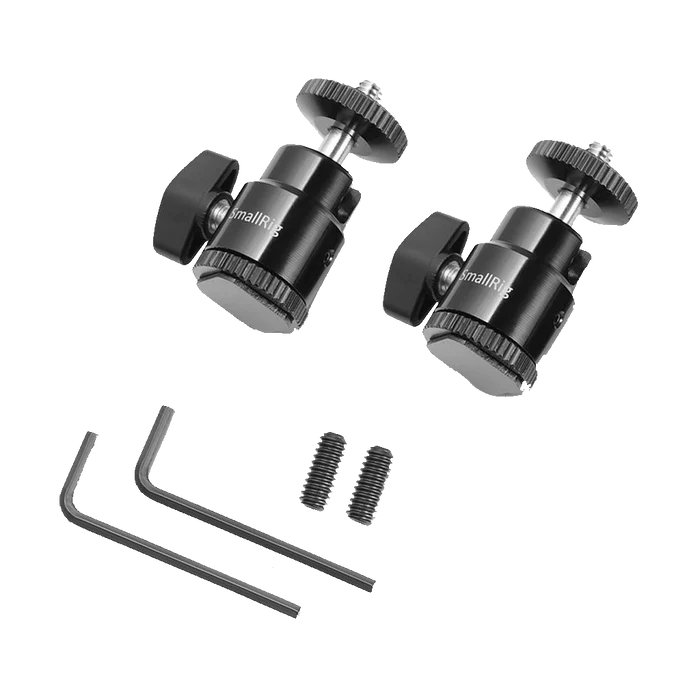 SmallRig Camera Hot Shoe Mount with 1/4"-20 Screw Ball Head (2-Pack)