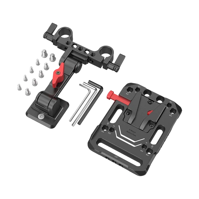 SmallRig V-Lock Battery Plate with 15mm Rod Clamp and Adjustable Arm