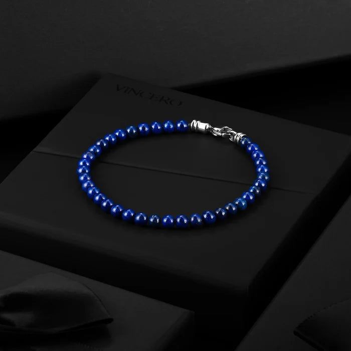 Lapis lazuli 4mm bracelet for men
