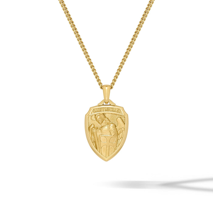 Gold St Michael Pendant For Men