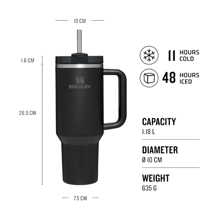Stanley The Quencher H2.O FlowState Tumbler 1.2L (Black Tonal)