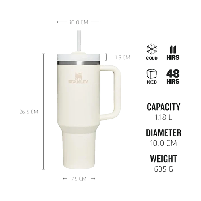 Stanley The Quencher H2.O FlowState Tumbler 1.2L (Cream Tonal)