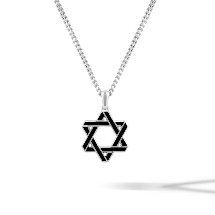 Silver Star of David Pendant For Men