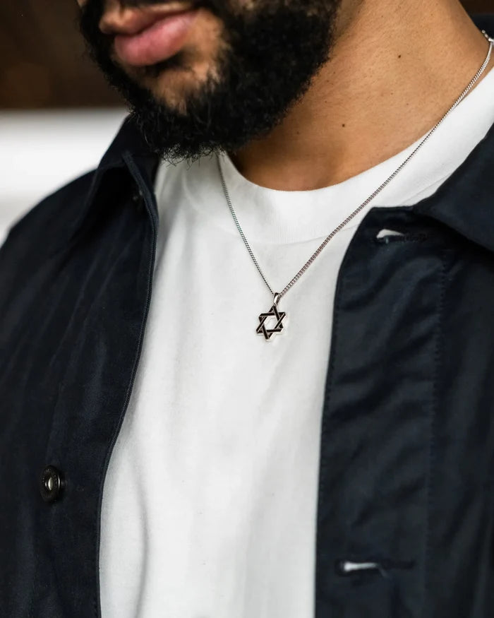 Silver Star of David Pendant For Men