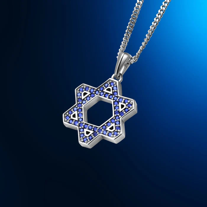 Sapphire star of david for men