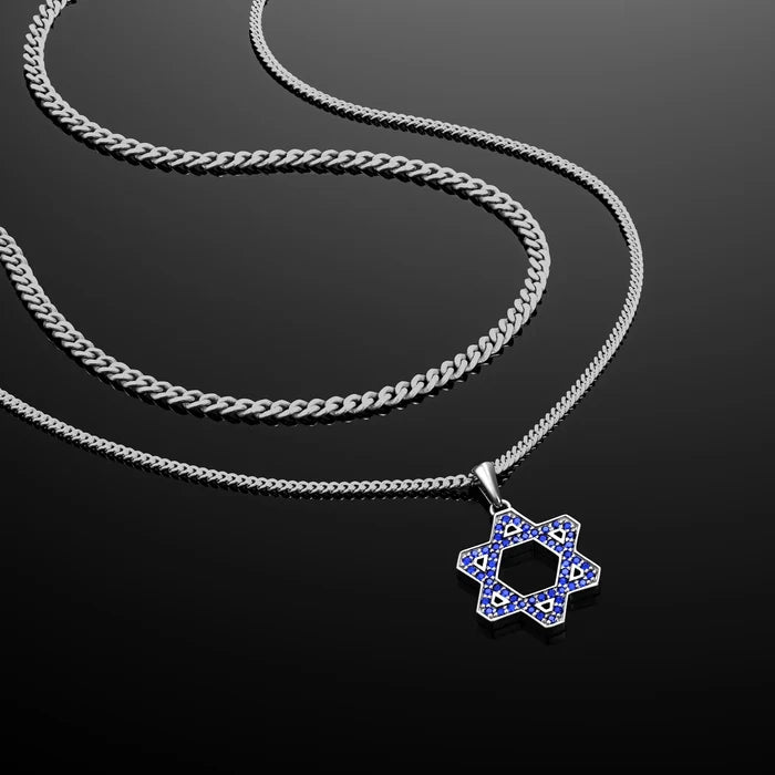 Sapphire star of david for men