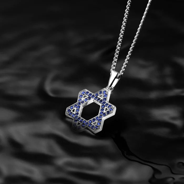 Sapphire star of david for men