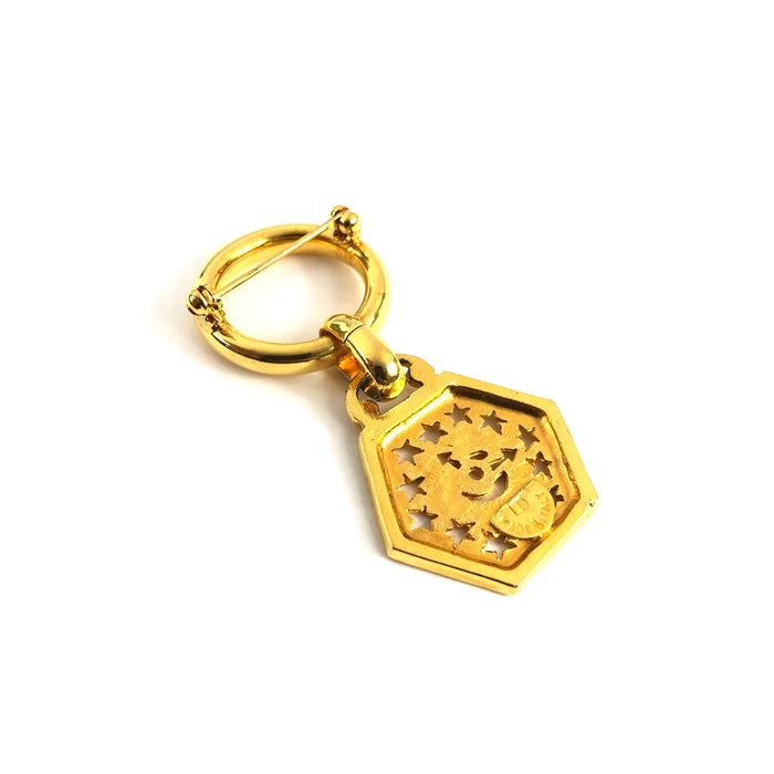 CELINE Star Watch Dial Brooch Gold Old Celine vz5kv6