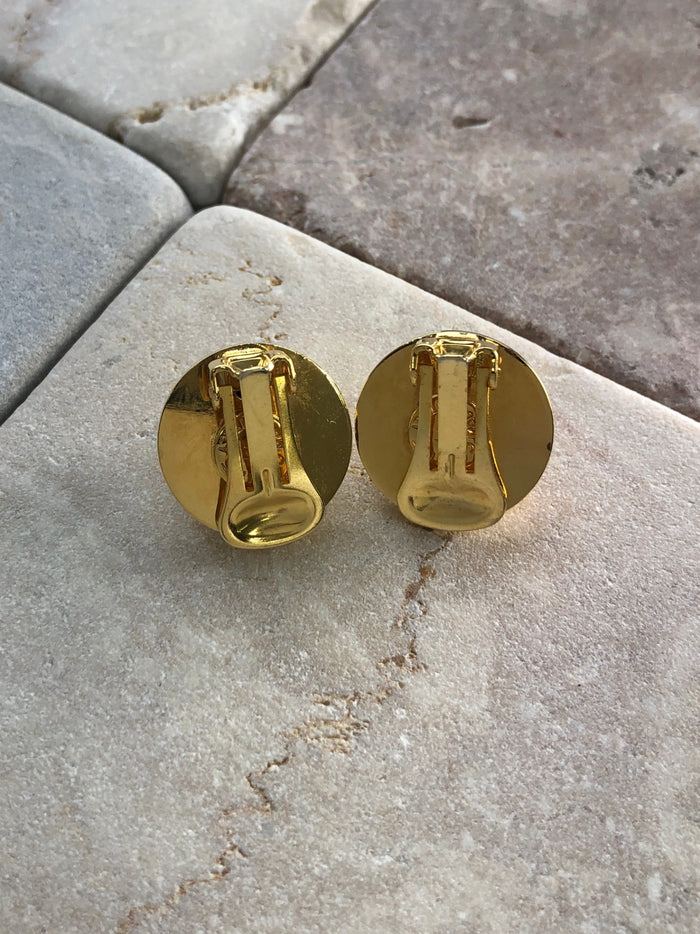CELINE Starball Earrings Gold Vintage 7kskpw