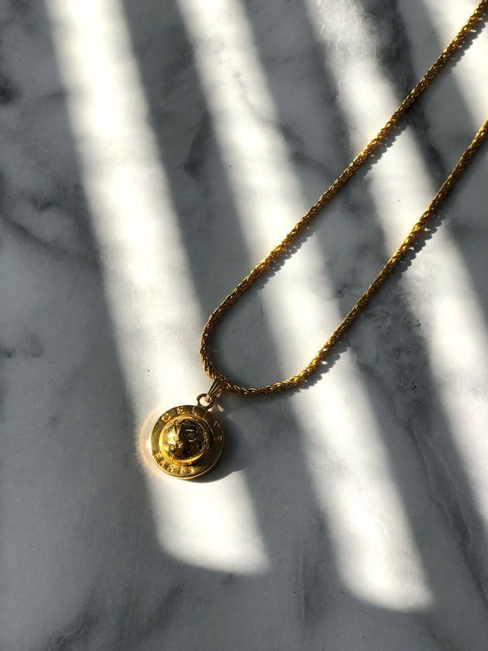 CELINE Starball Necklace Gold Vintage ymi78b