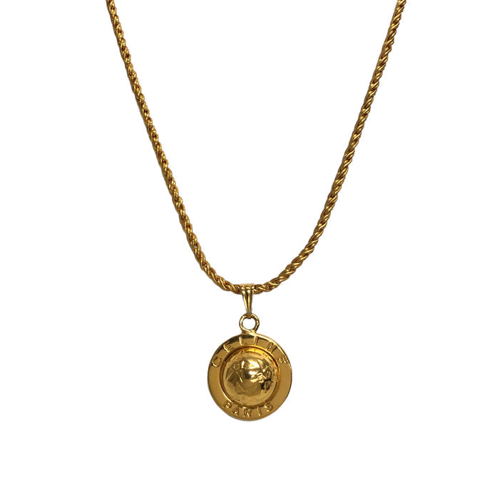 CELINE Starball Necklace Gold Vintage ymi78b