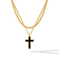 Stone Cross Curb Set - Gold