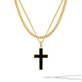 Stone Cross (Large) - Gold Set