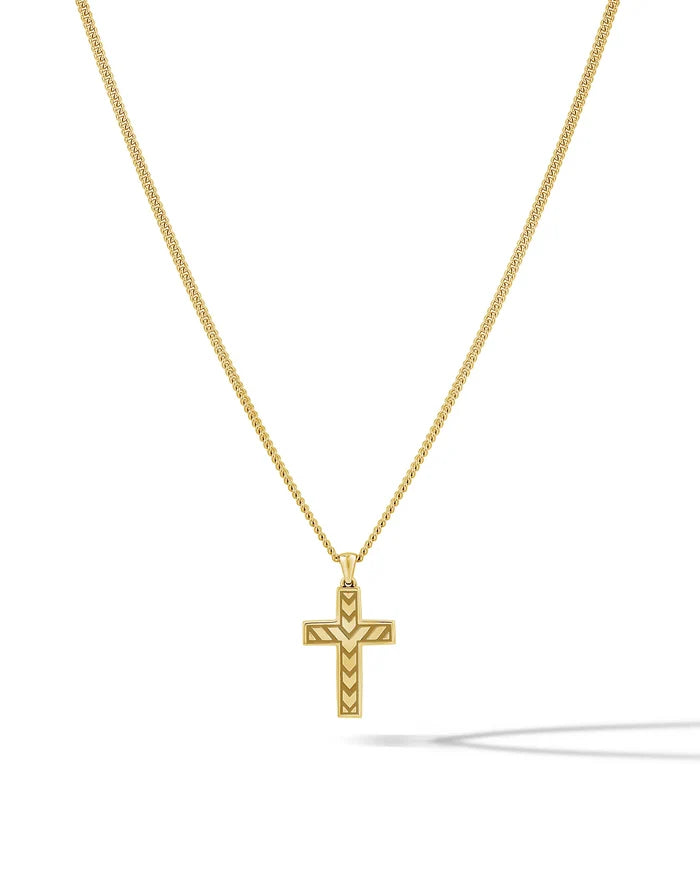 Mens GOld Cross  Pendant Necklace