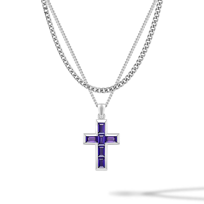 Purple Stone cross pendant