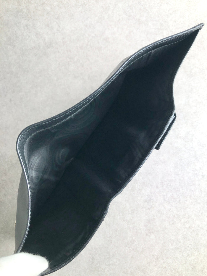 PRADA Tessuto Triangle Logo Folded Wallet Black Vintage pbcupt