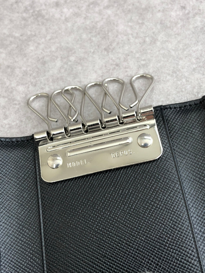 PRADA Tessuto Triangle Logo Key Case Black M222 Vintage i6mts6