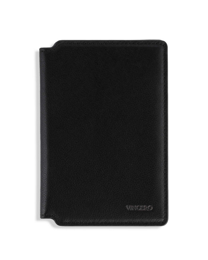 Black Leather Passport Wallet