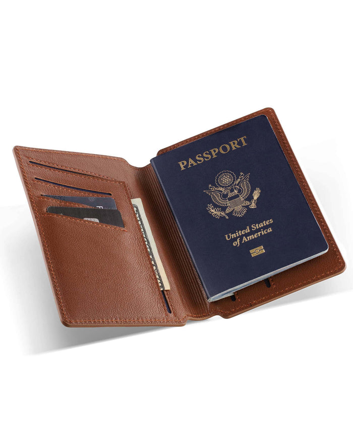 Vincero Brown Leather Passport Wallet