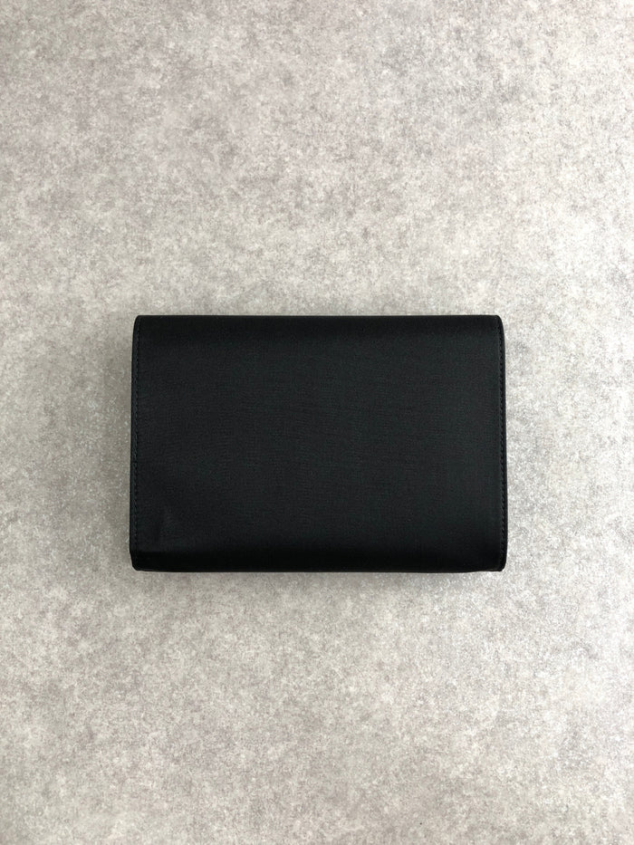 PRADA Triangle Logo Trifold Wallet Black Vintage kiyi6h