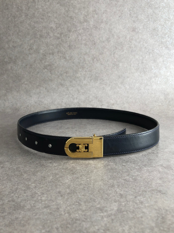 CELINE Triomphe Belt Black Vintage duzzud