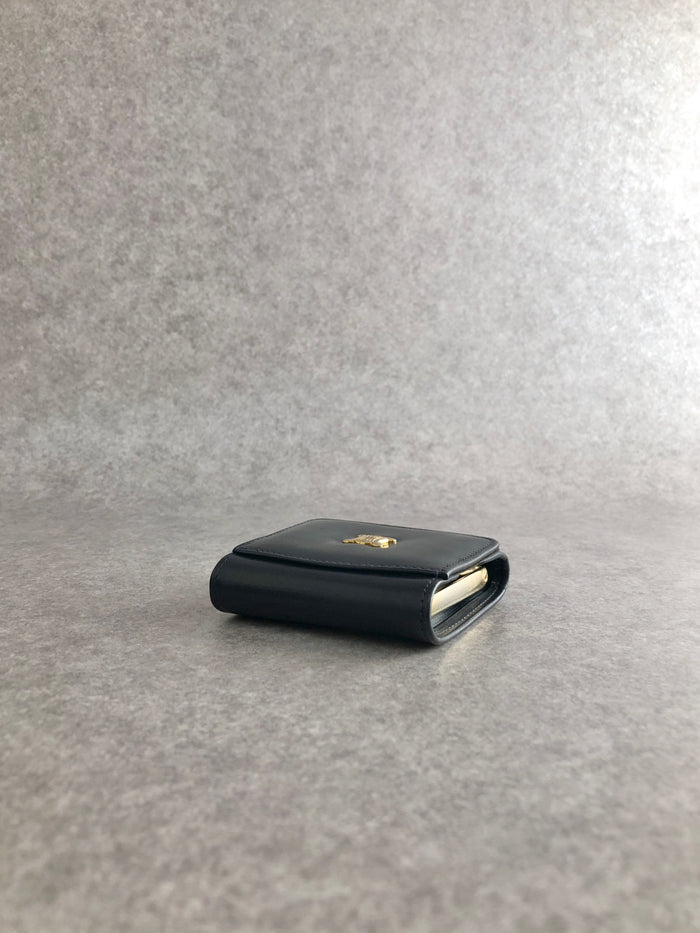 CELINE Triomphe Coin Purse Black Vintage 6fv42e