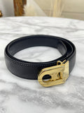 CELINE Triomphe leather Belt Black Vintage Old Celine vu3cmr