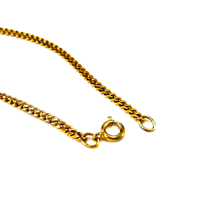 CELINE Triomphe Rhinestone Circle Necklace Gold Accessory Vintage Old Celine hjmkff