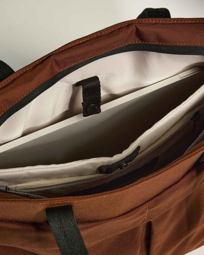 a laptop inside a bag