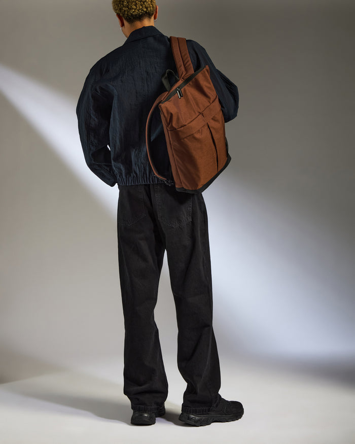 a man with a backpack