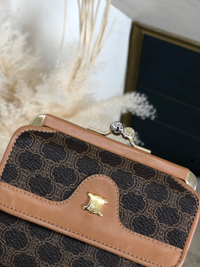 CELINE Wallet Macadam Triomphe Brown yxv3hm