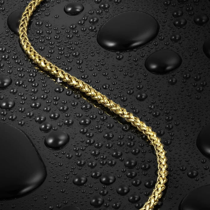Gold Wheat Chain on Black Background